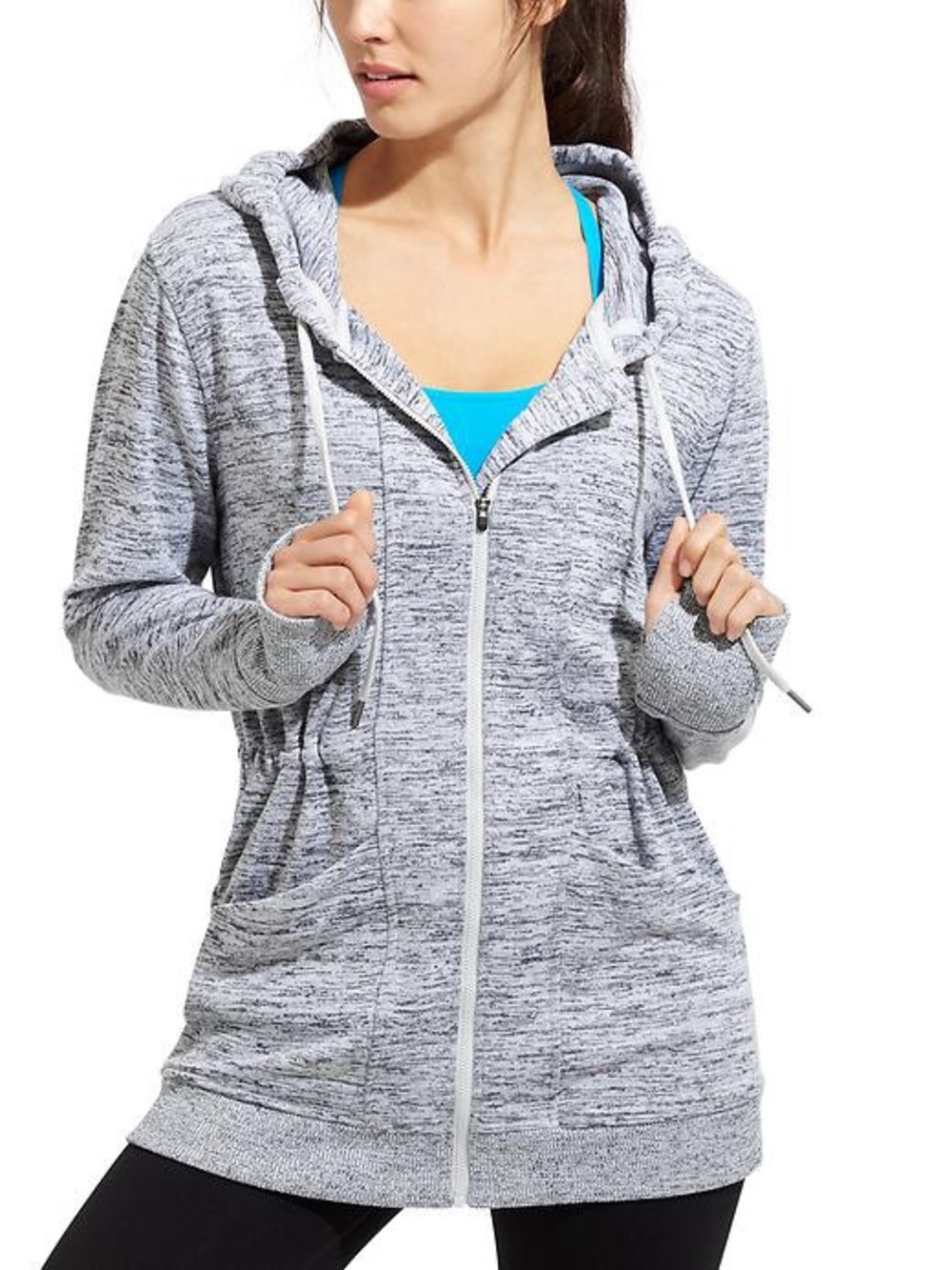 Athleta Full Zip Hoodie Jacket Gray